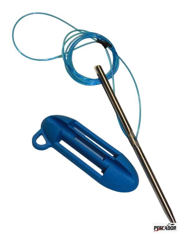 Fish Stringer w/ line & holder BLUE