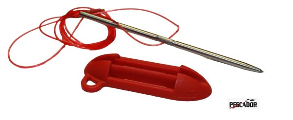 Fish Stringer w/ line & holder RED